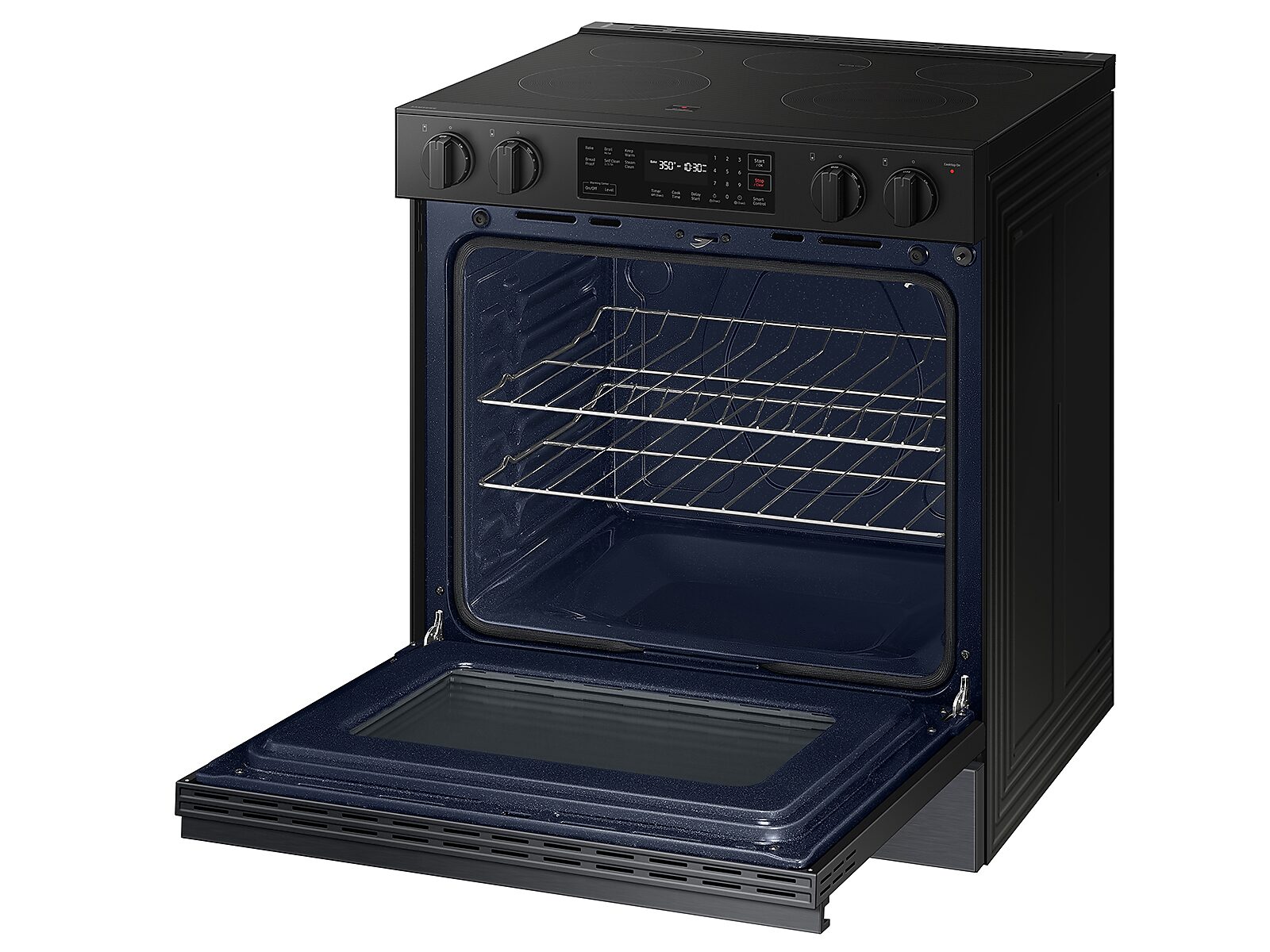Bespoke 6.3 cu. ft. Smart Slide-In Electric Range with Precision Knobs in Matte Black Steel(NSE6DG8100MTAA)
