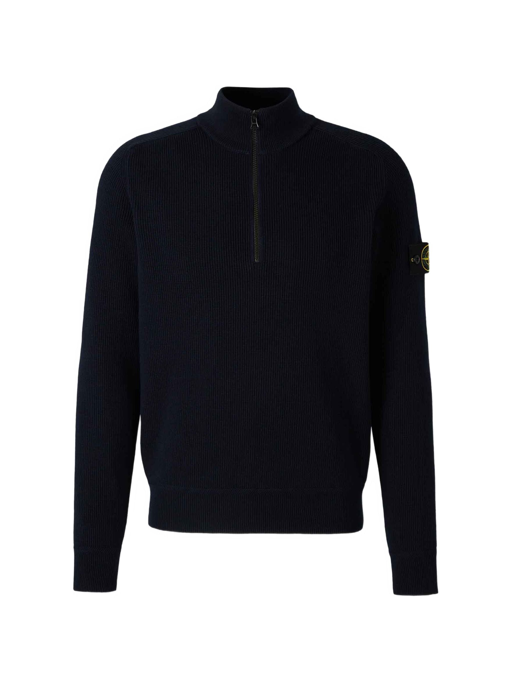 Compass-Patch Half-Zip Sweater