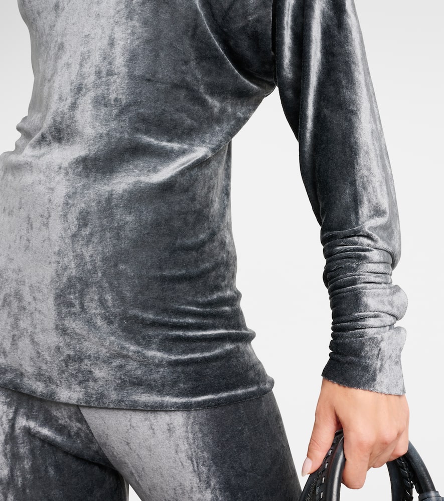 Diana one-shoulder velvet top