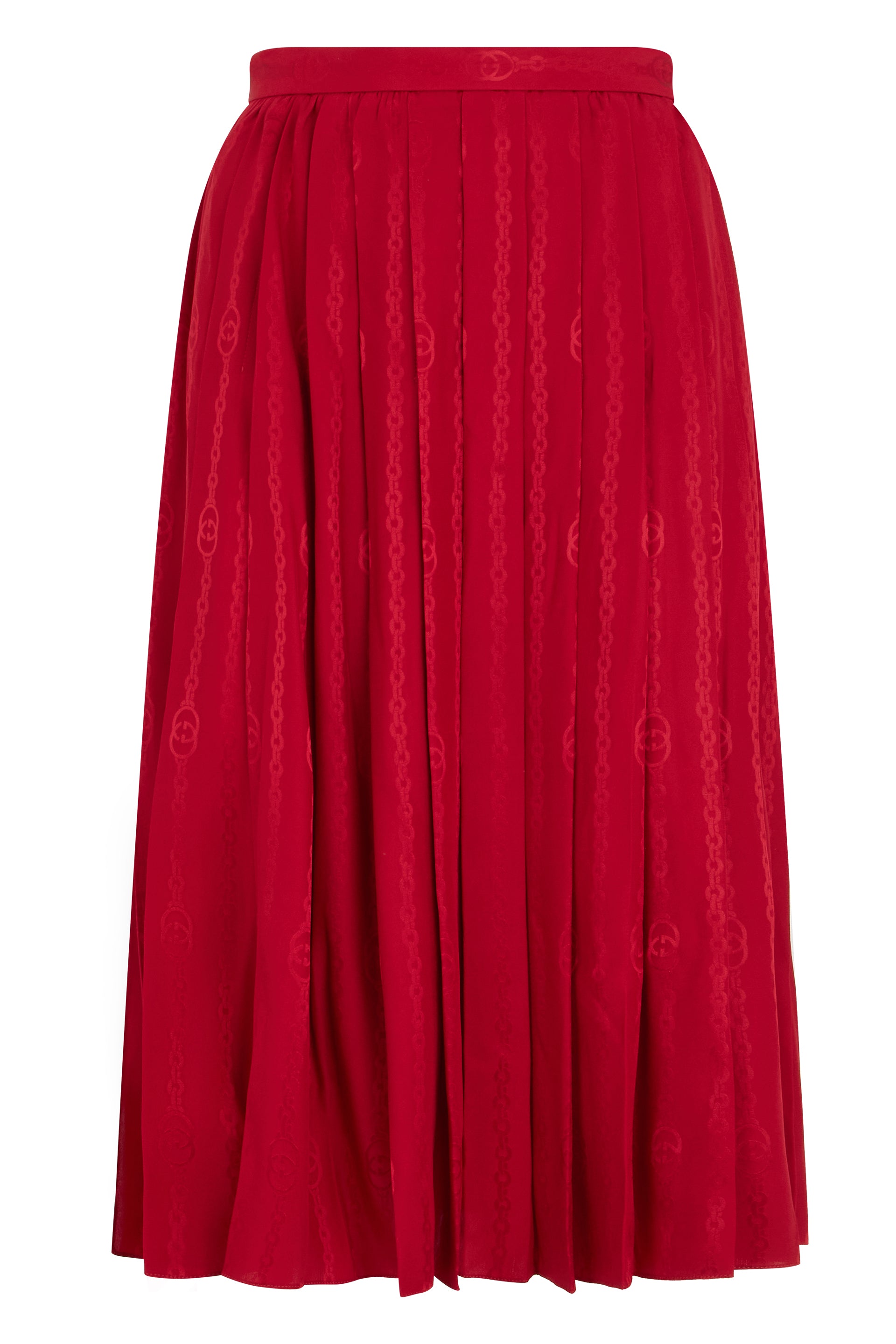 High-Waist Pleated Silk Twill Maxi Skirt