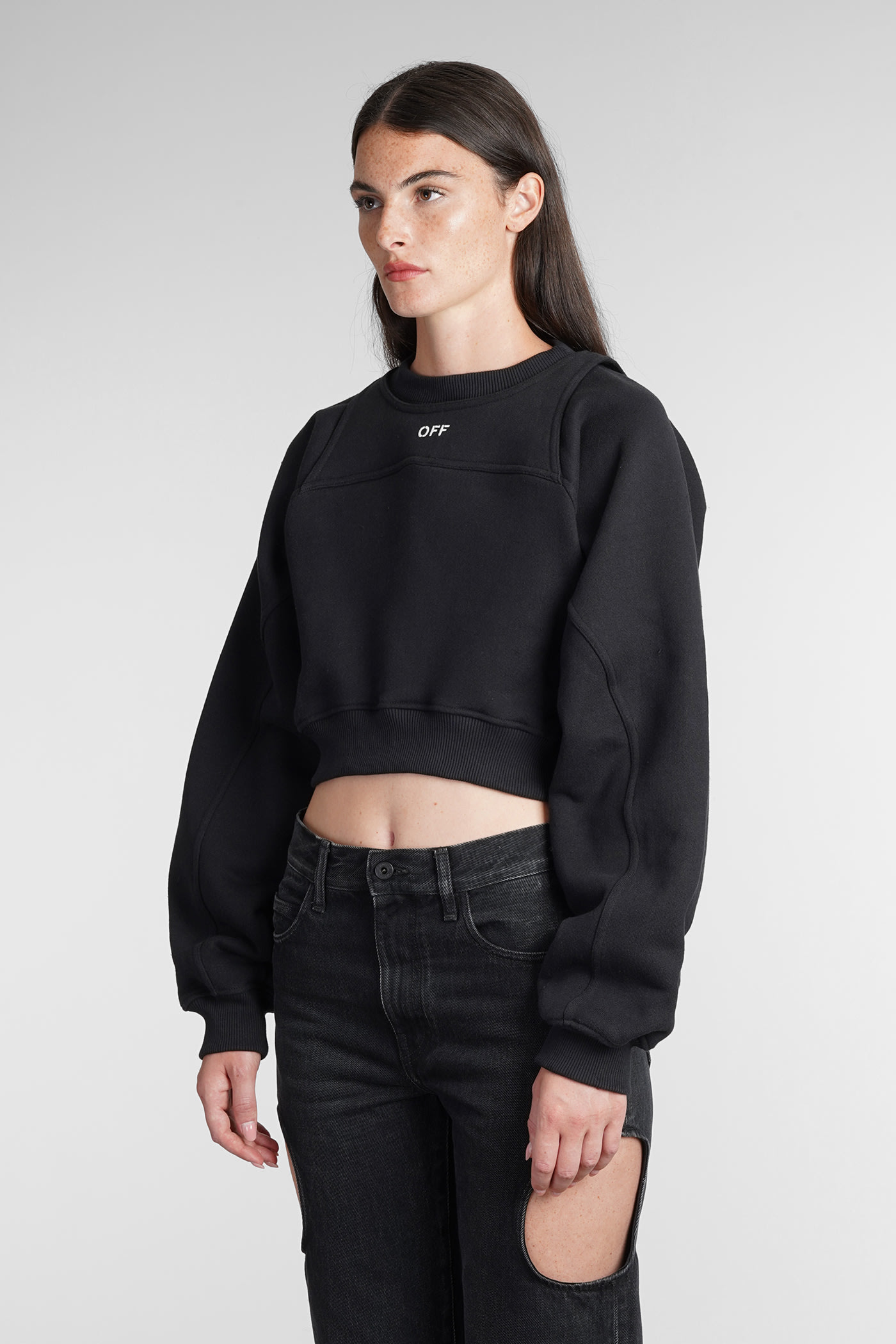Sweatshirt In Black Cotton
