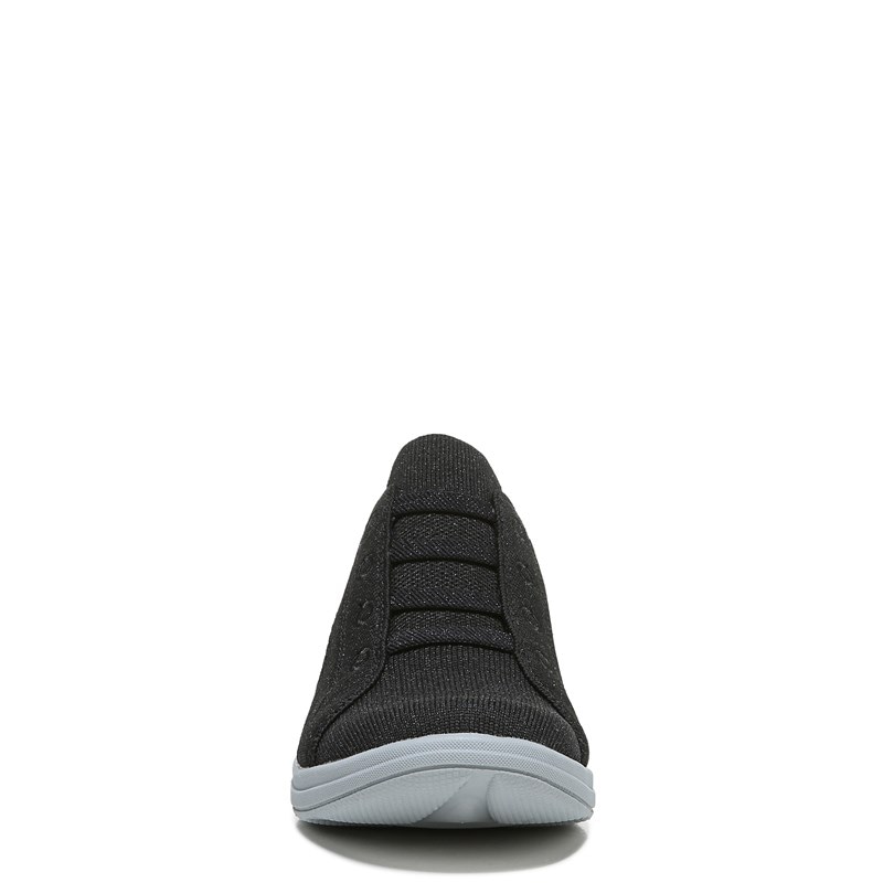 Women's Golden Knit Slip On Sneakers (Silver Black)