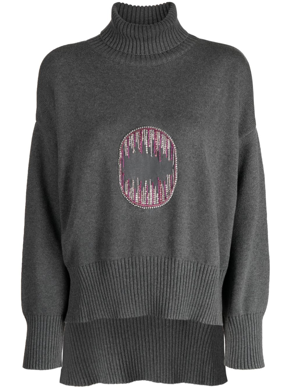Appliqué-detail cotton sweatshirt - Grey