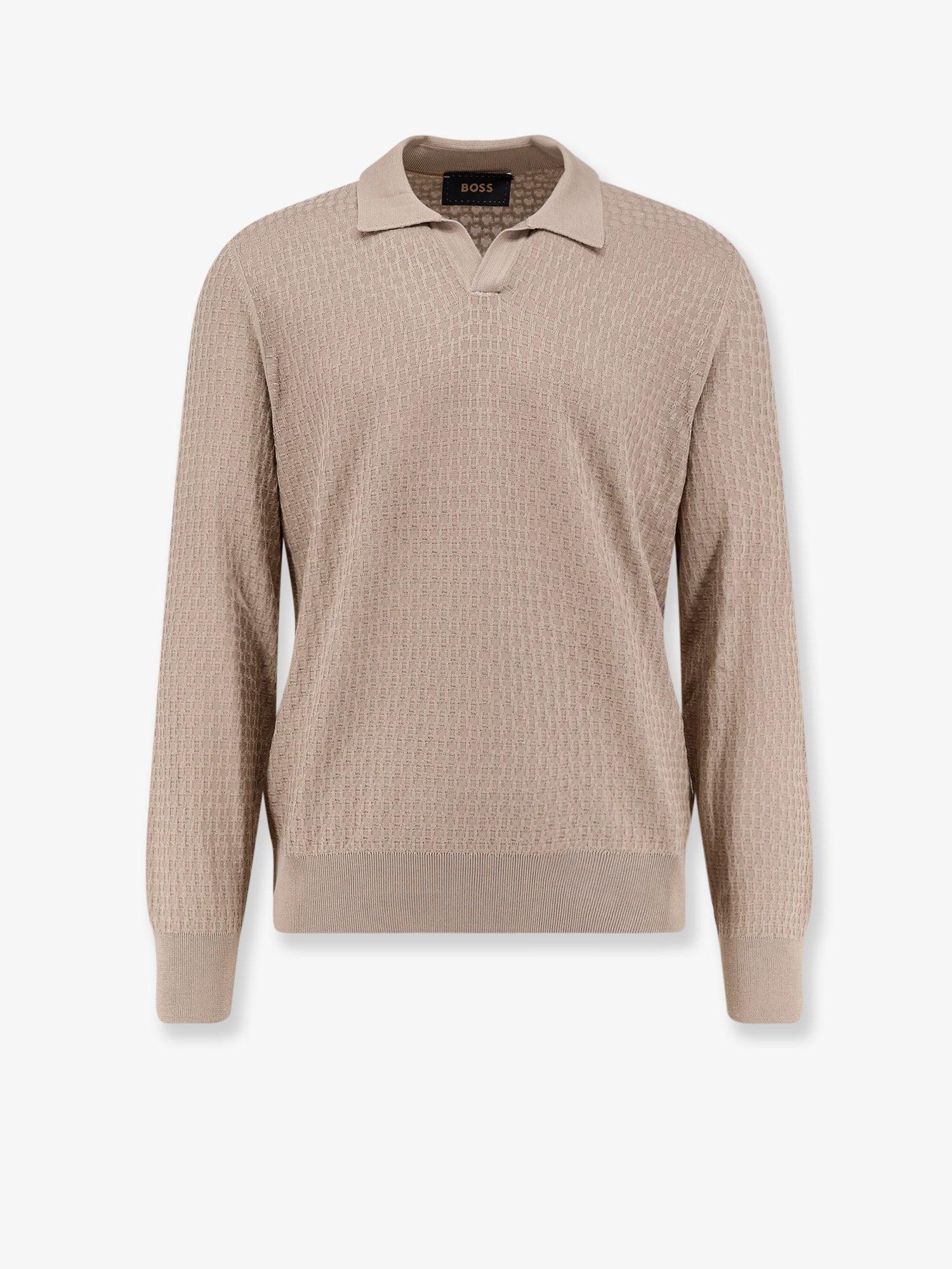 Silk Polo Sweater Sweater — Beige