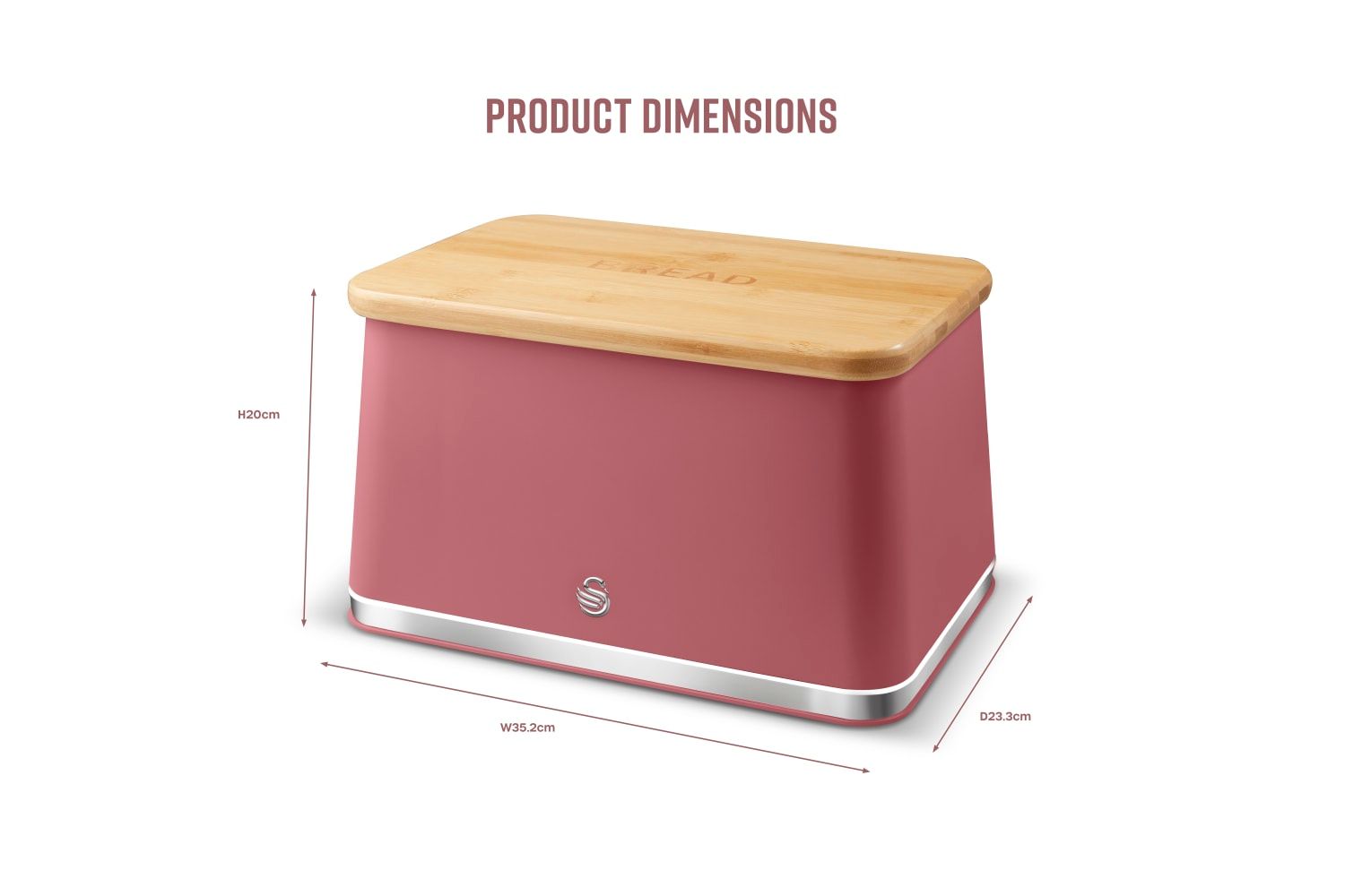 Swan Nordic Bread Bin In Rose