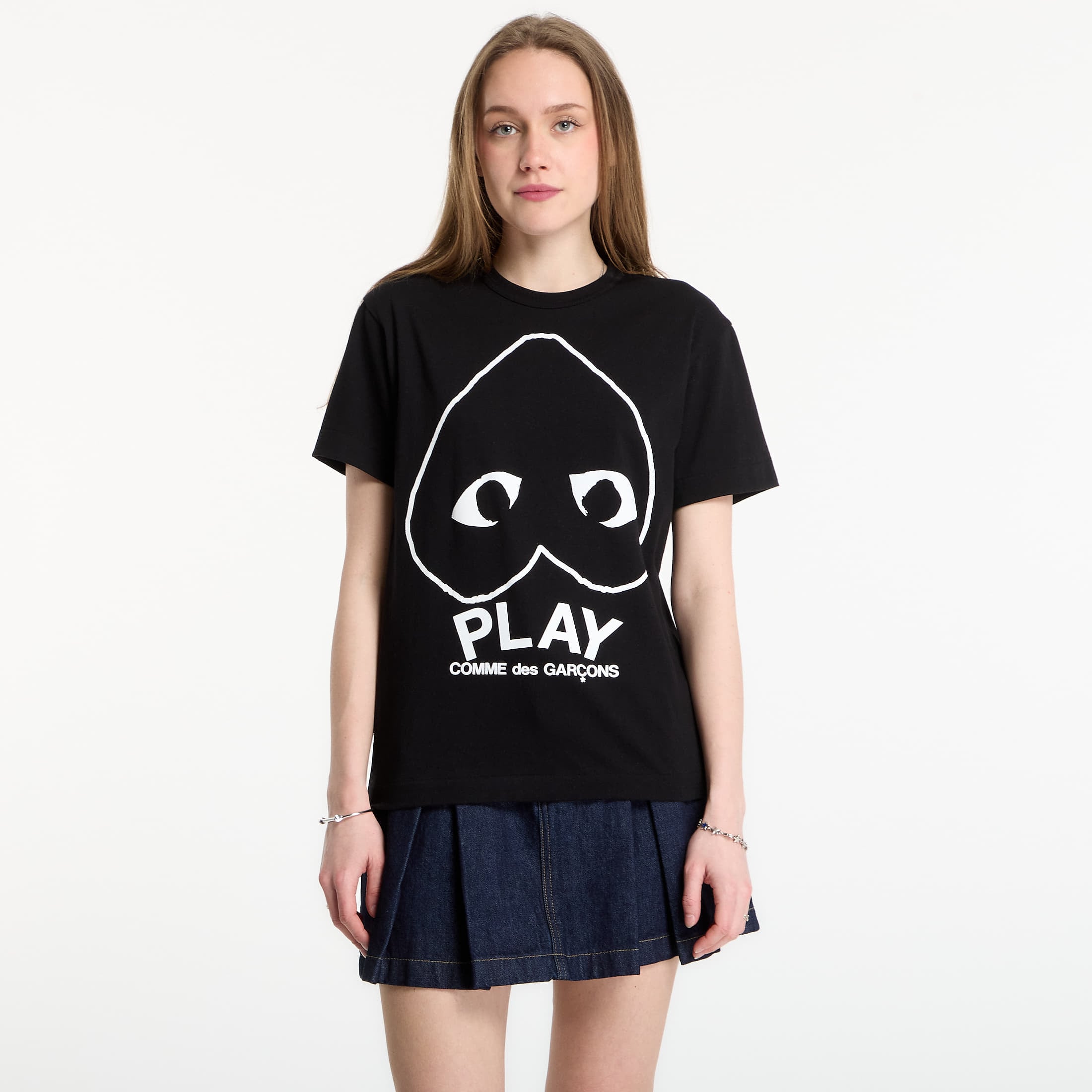 T-shirt Comme des Garçons PLAY T-Shirt Logo Print Knit UNISEX Black