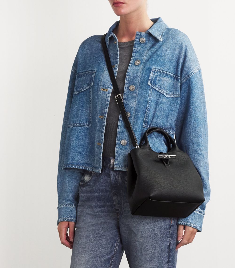 Leather Roseau Top-Handle Bag