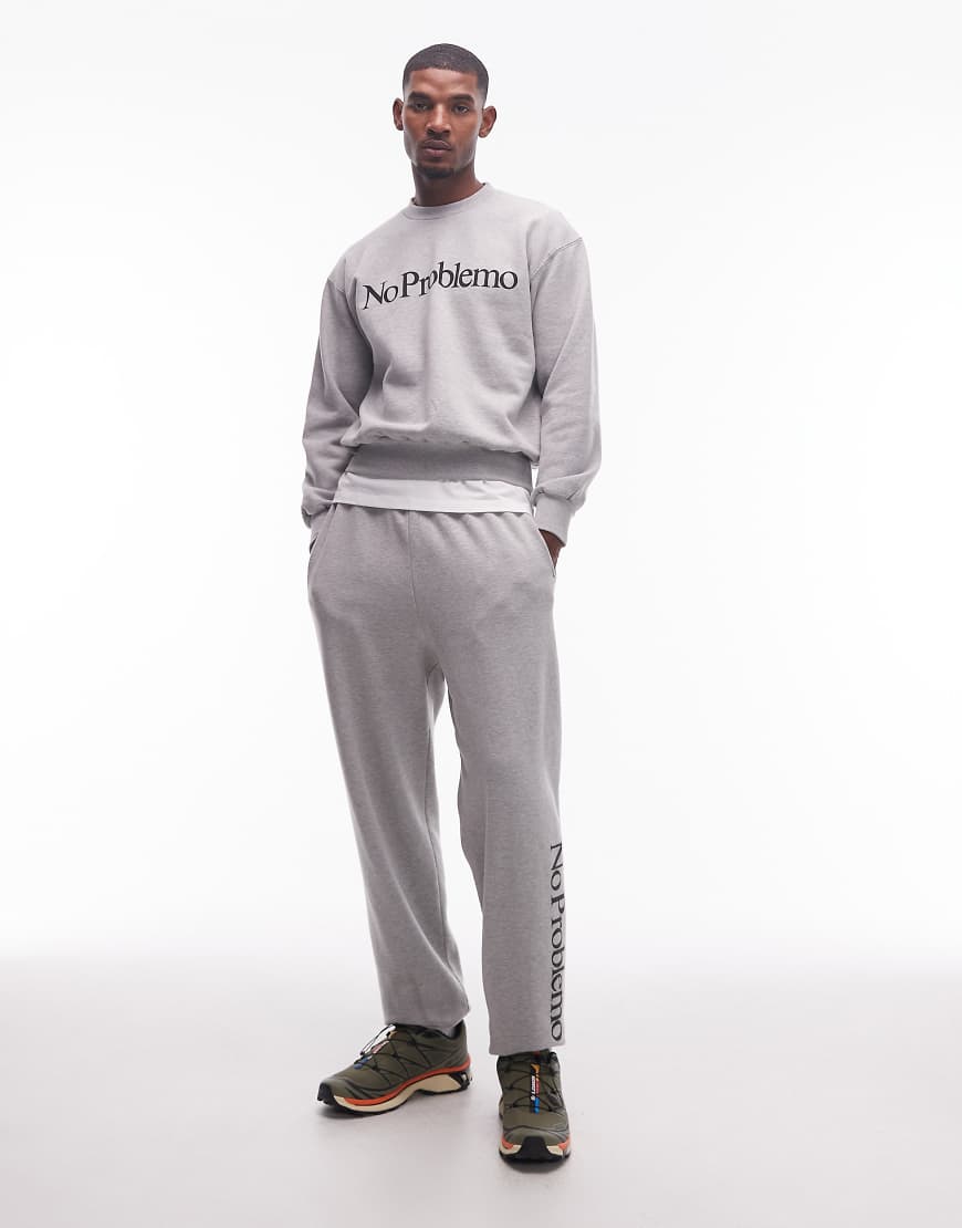 Logo sweatpants in grey marl