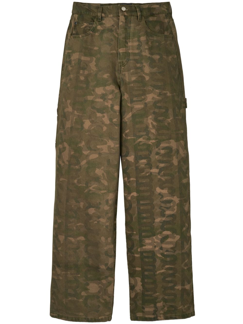 Monogram camouflage loose-fit jeans - Green