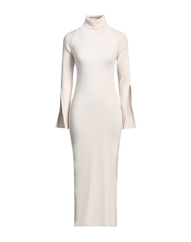 Akep Woman Midi dress Ivory Size 6 Viscose, Polyester, Polyamide