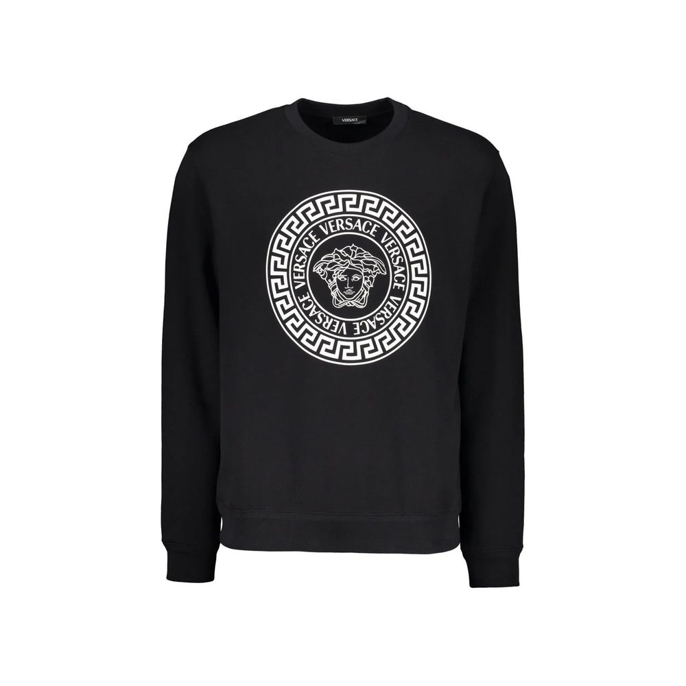 Logo-Embroidered Cotton Sweatshirt — Black