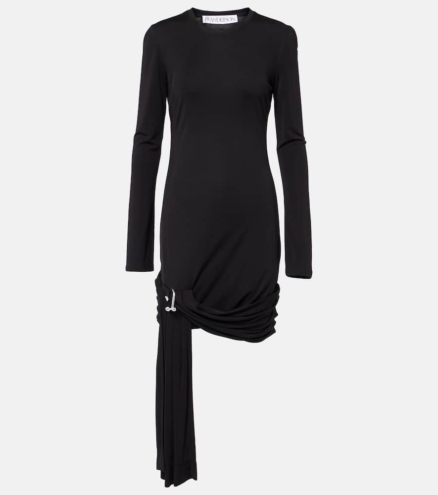 Draped jersey midi dress