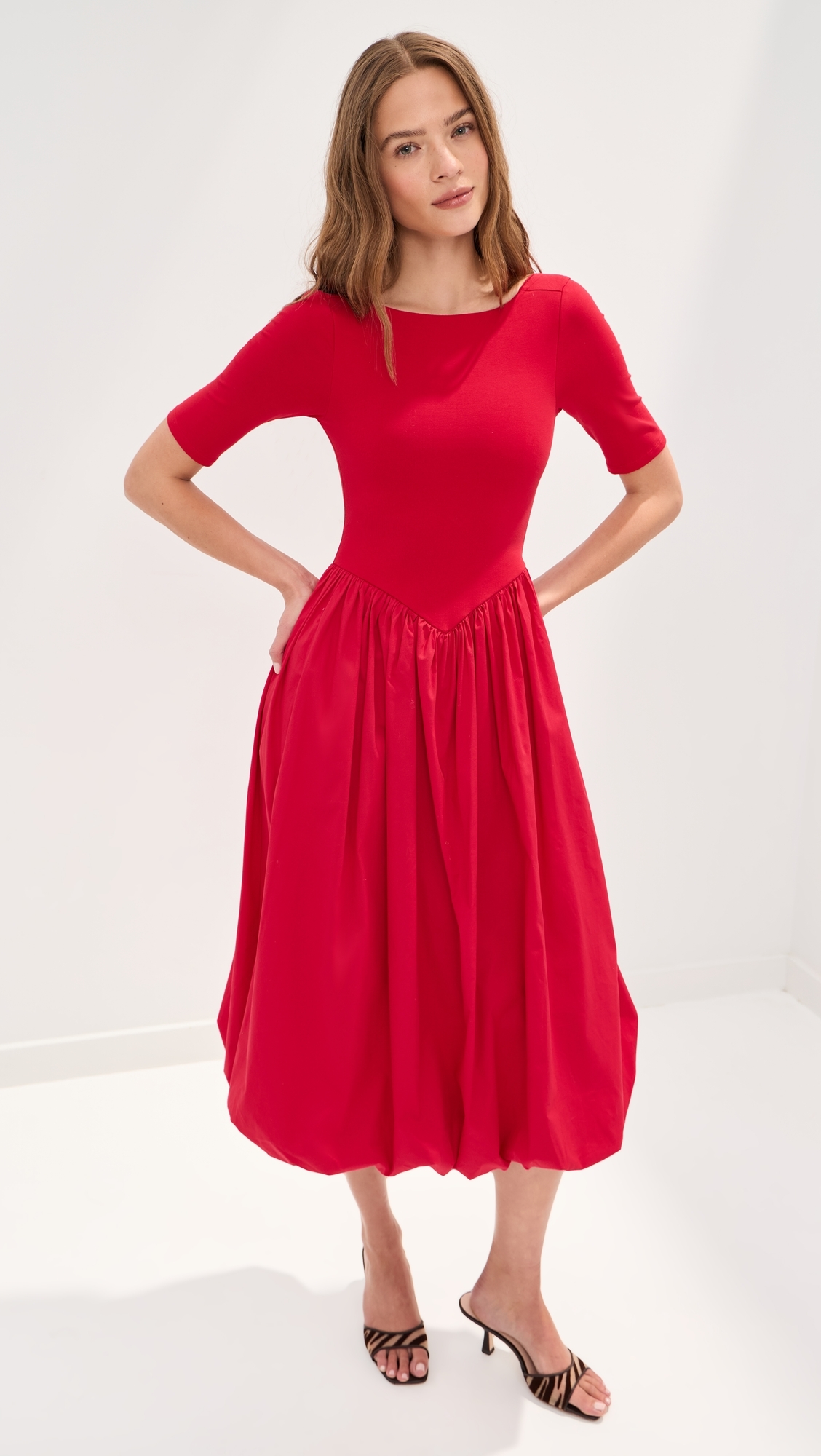 Gracie Dress Chocolate Rib/White