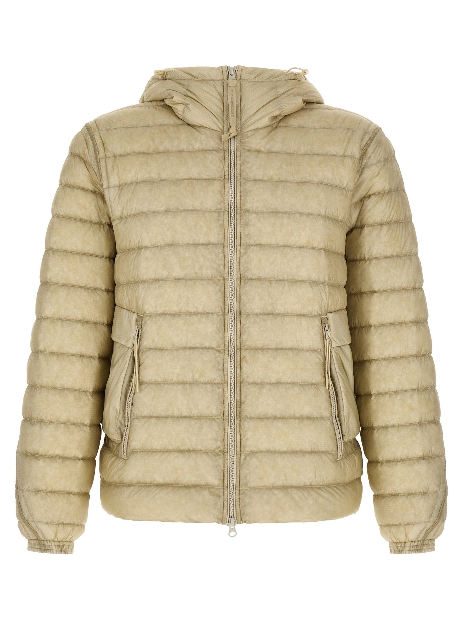 Goggle Down Jacket — Beige