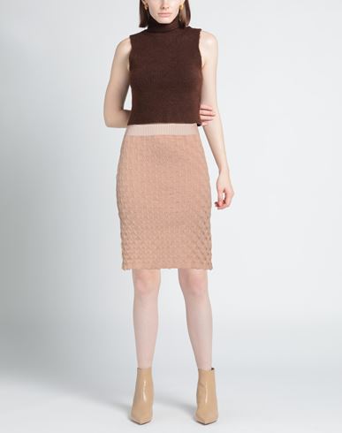 Woman Mini skirt Camel Size 1 Cotton, Nylon
