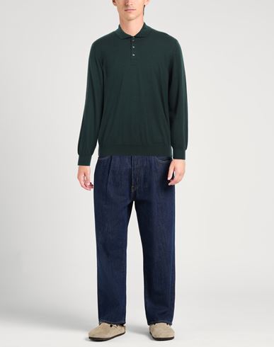 Man Sweater Dark green Size 38 Cashmere