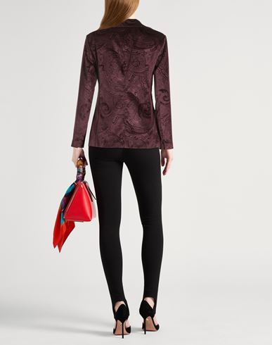 Woman Blazer Plum Size 10 Cotton, Elastane