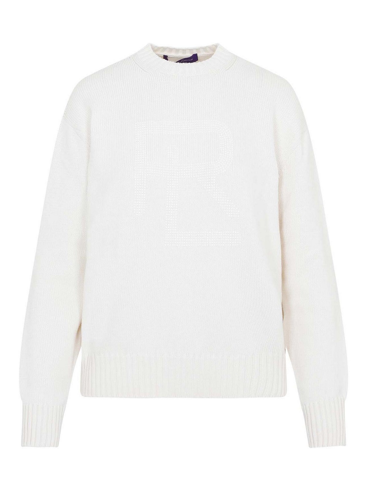 Logo-embellished long-sleeve jumper - White