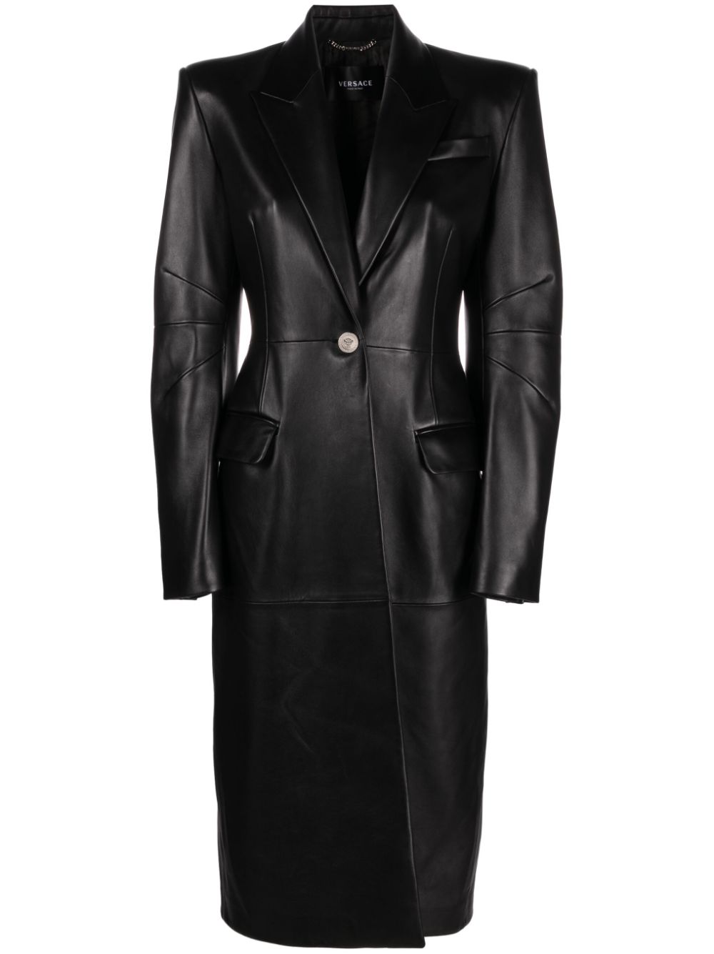 Leather trench coat - Black