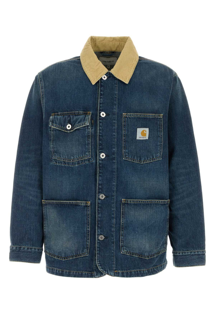 Carhartt Wip - denim warren chore jacket contrast collar