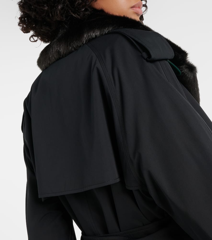 Kennington faux fur-trimmed trench coat