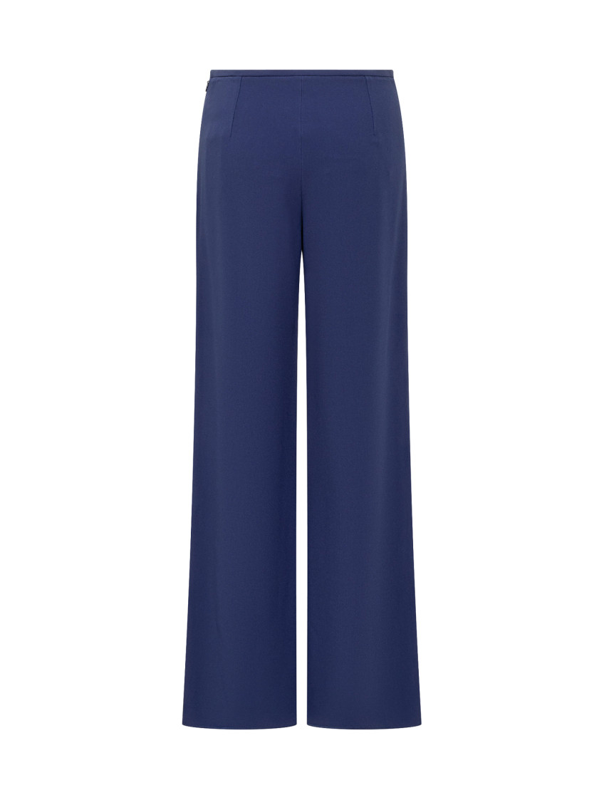 Blue Relaxed Flat Front Pants