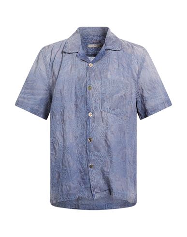 Man Shirt Slate blue Size L Cotton