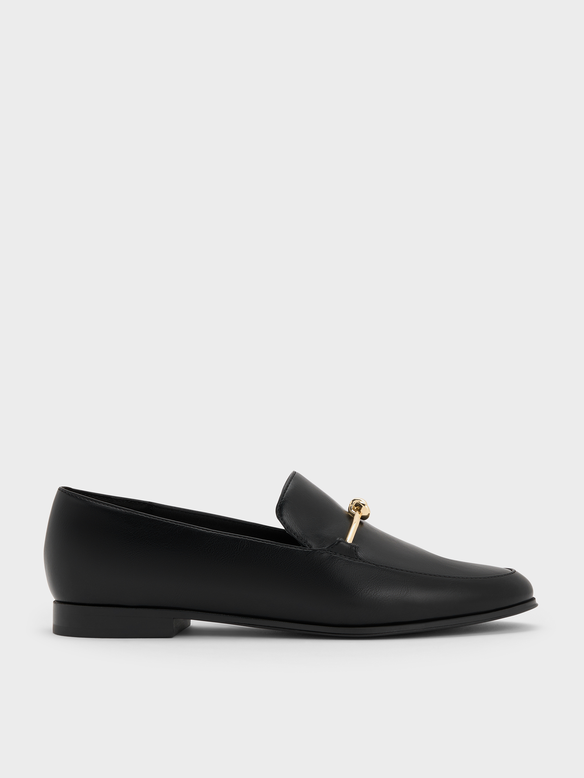 Charles & Keith - Metallic Knot-Bar Loafers