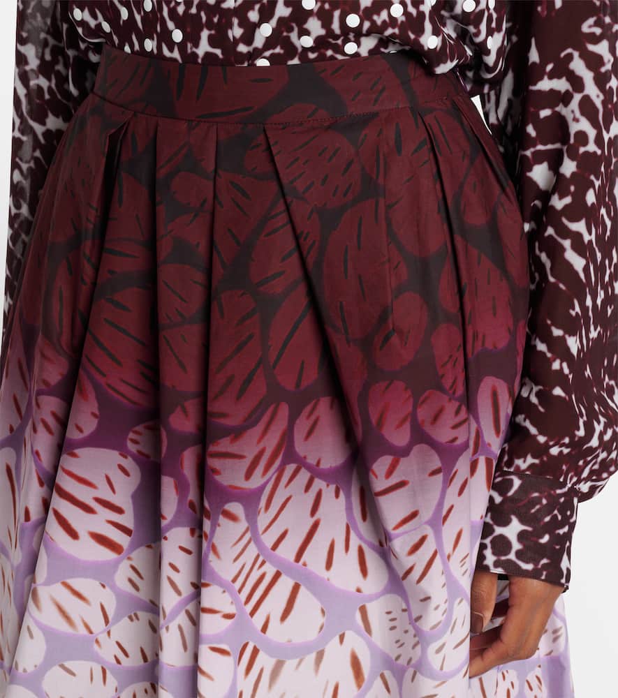 Printed cotton maxi skirt