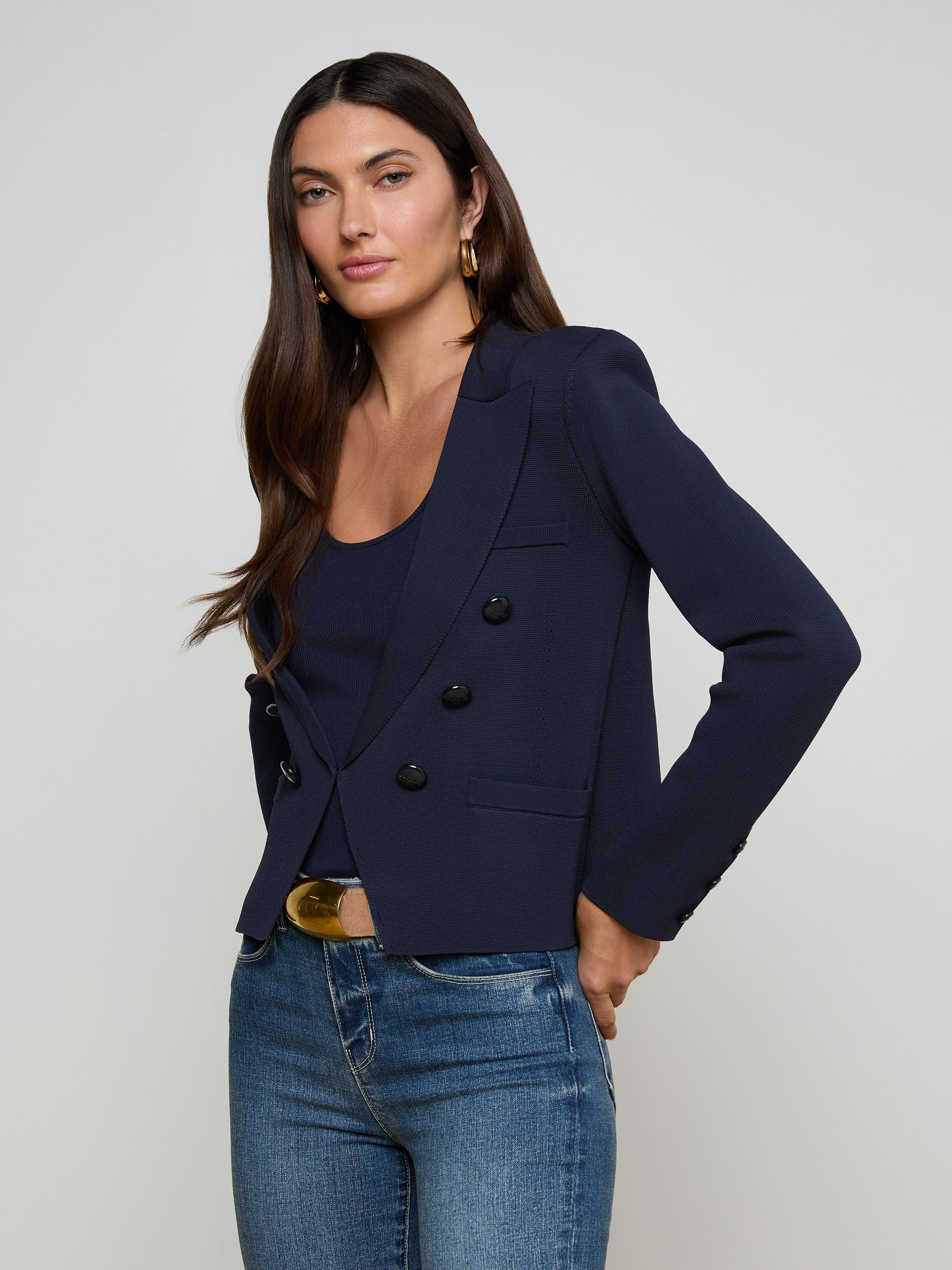 Mercer Knit Blazer In Midnight
