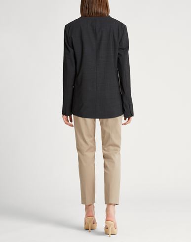 Woman Blazer Charcoal Size 8 Merino Wool, Polyamide