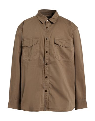 Man Shirt Military green Size XL Cotton, Elastane