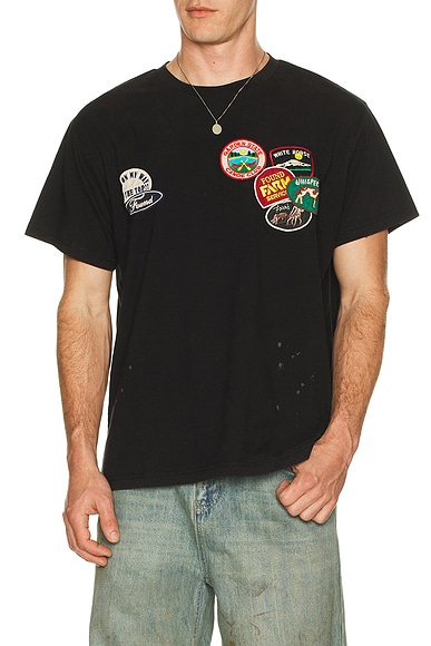 Found Found Whisper Patch Tee in Brown in Black. L. Also in M, S, XL/1X