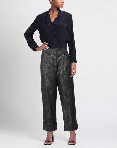 Woman Pants Black Size 2 Viscose, Polyester, Metallic fiber, Polyamide, Elastane