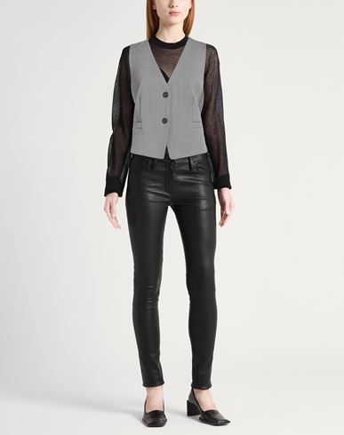 Helmut Lang Woman Tailored Vest Black Size 8 Wool, Polyester, Elastane