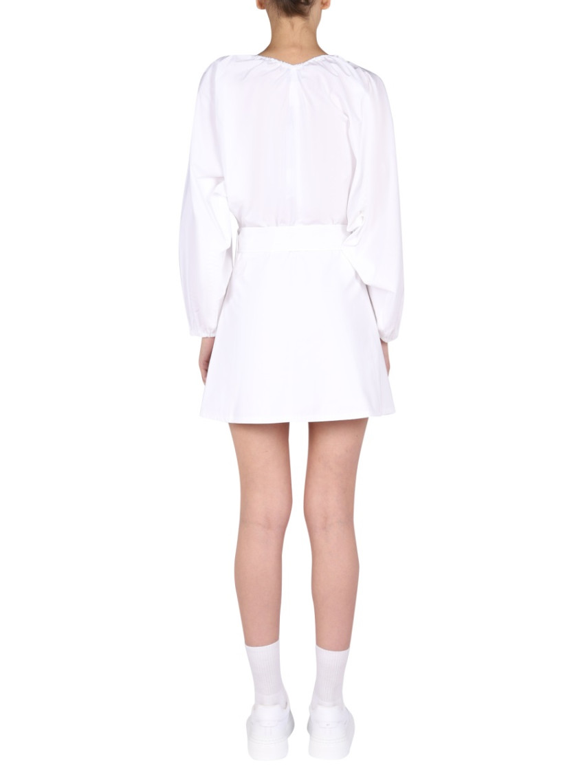Oversize-collar cotton dress