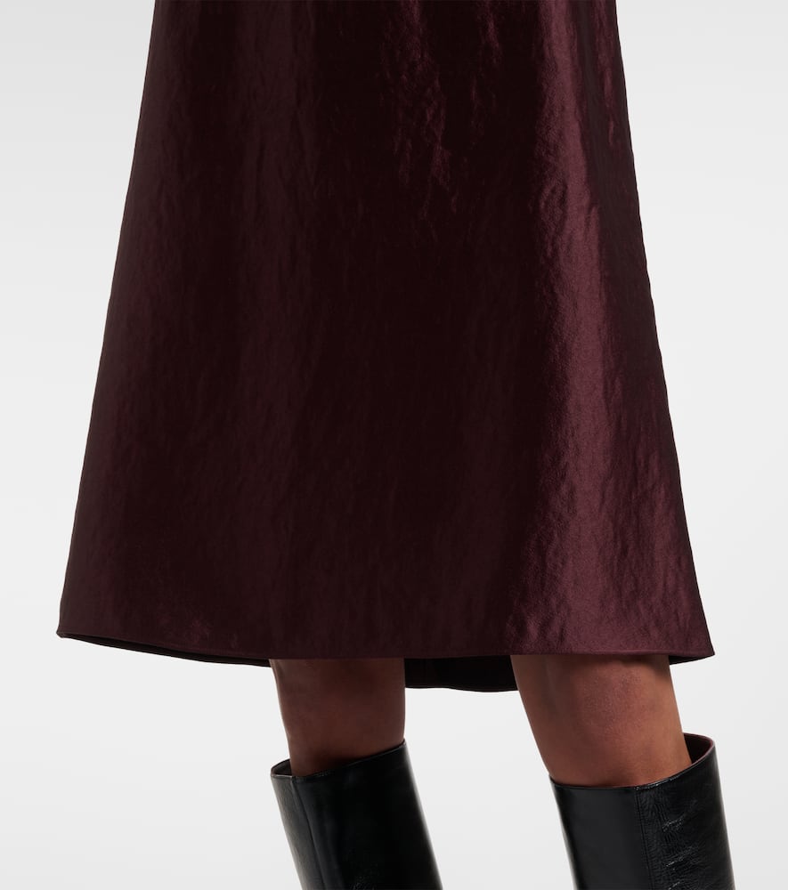 Satin midi skirt