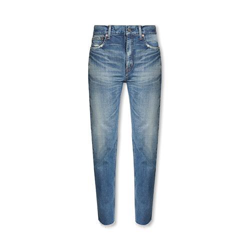 High-rise straight-leg jeans - Blue