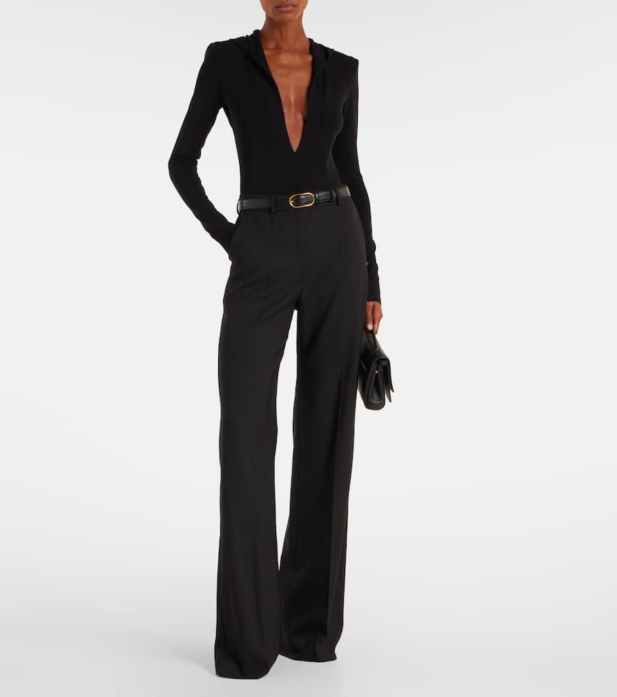 Hooded jersey bodysuit