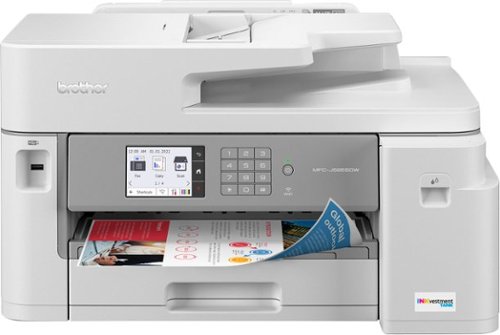 MFC-J5855DW INKvestment Tank All-in-One Inkjet Printer with up to 1-Year of Ink In-box - White/Gray