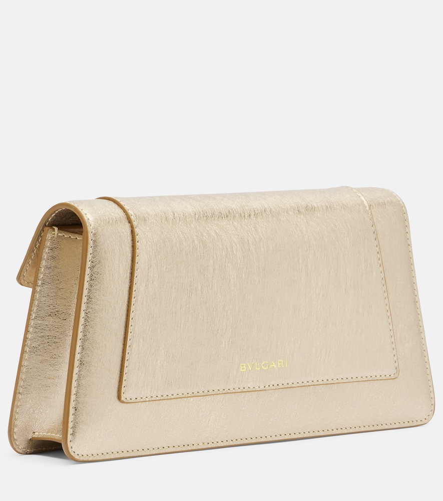 Serpenti Forever metallic leather clutch