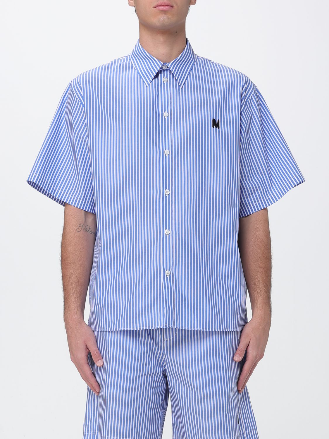 Shirt Men color Gnawed Blue
