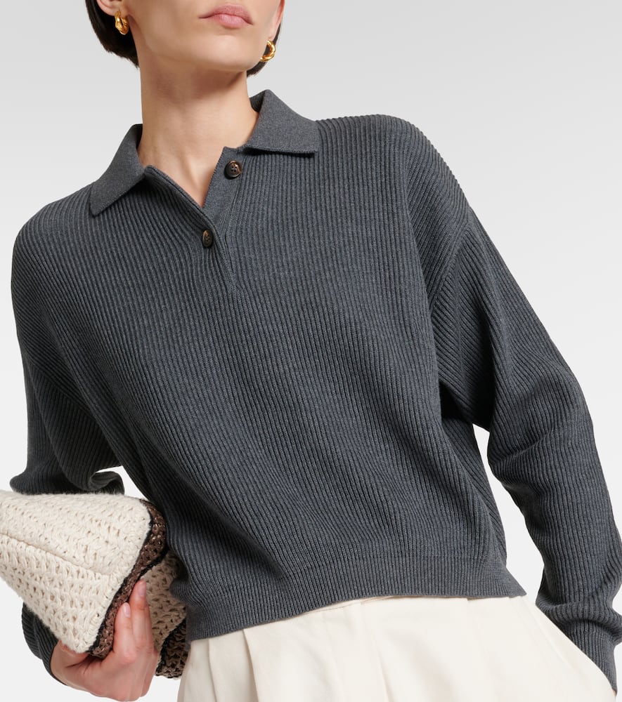 Cotton polo sweater