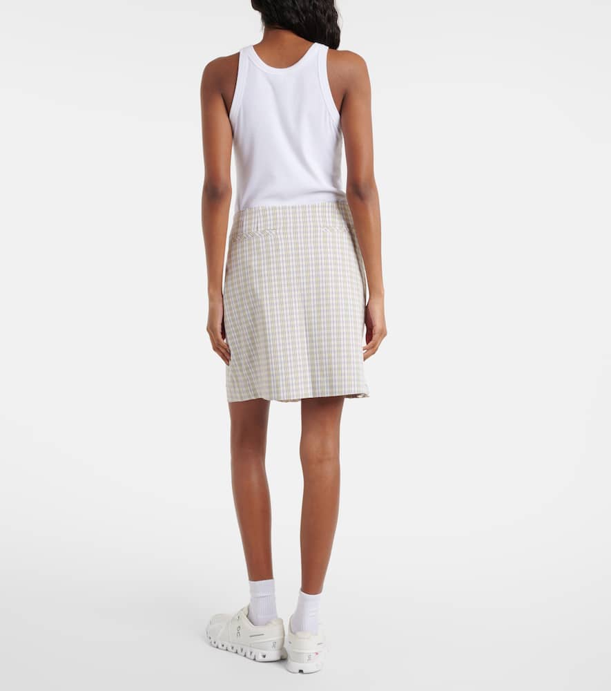 Ruffled pinstripe cotton skort