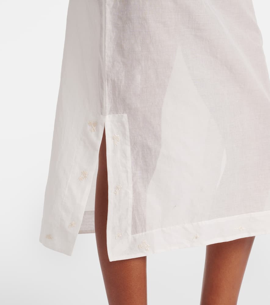 Róhe Floral semi-sheer organza pencil skirt