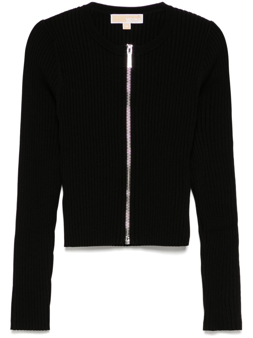 Ribbed zip cardigan - Black