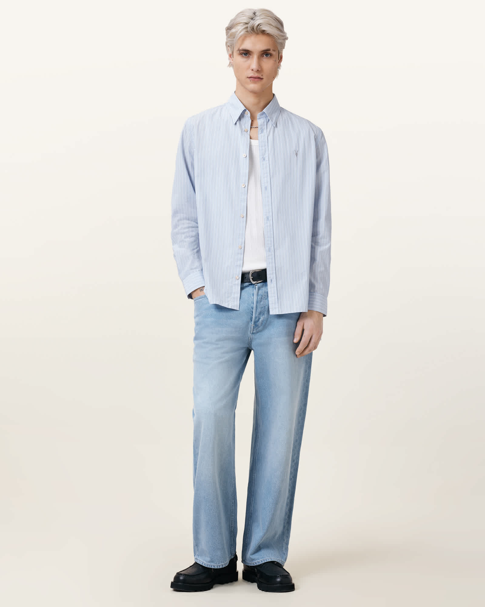 Saint Long Sleeve Ramskull Cotton Shirt