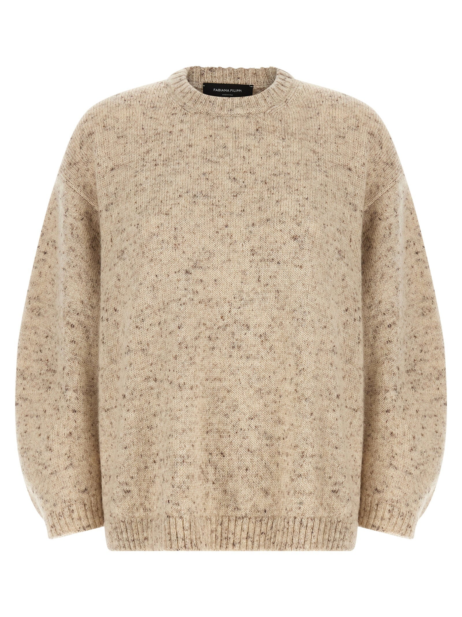 Melange Wool Blend Sweater — Beige