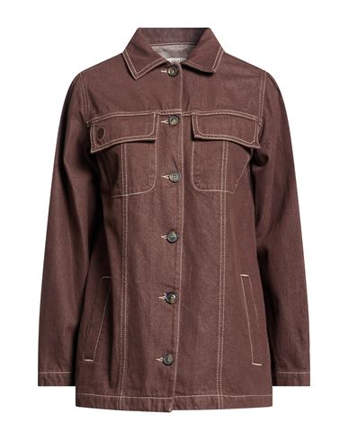 Woman Denim shirt Brown Size 4 Cotton