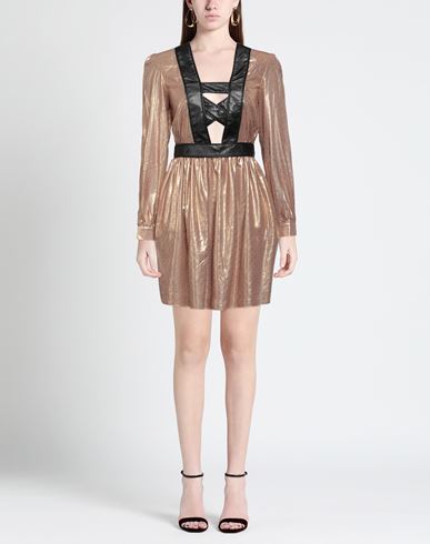 Woman Mini dress Gold Size 6 Polyester